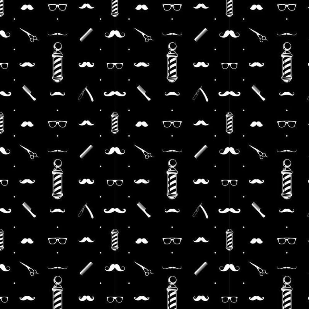 Papel De Parede Preto Cabeleireiro Retro Autocolante Lavável