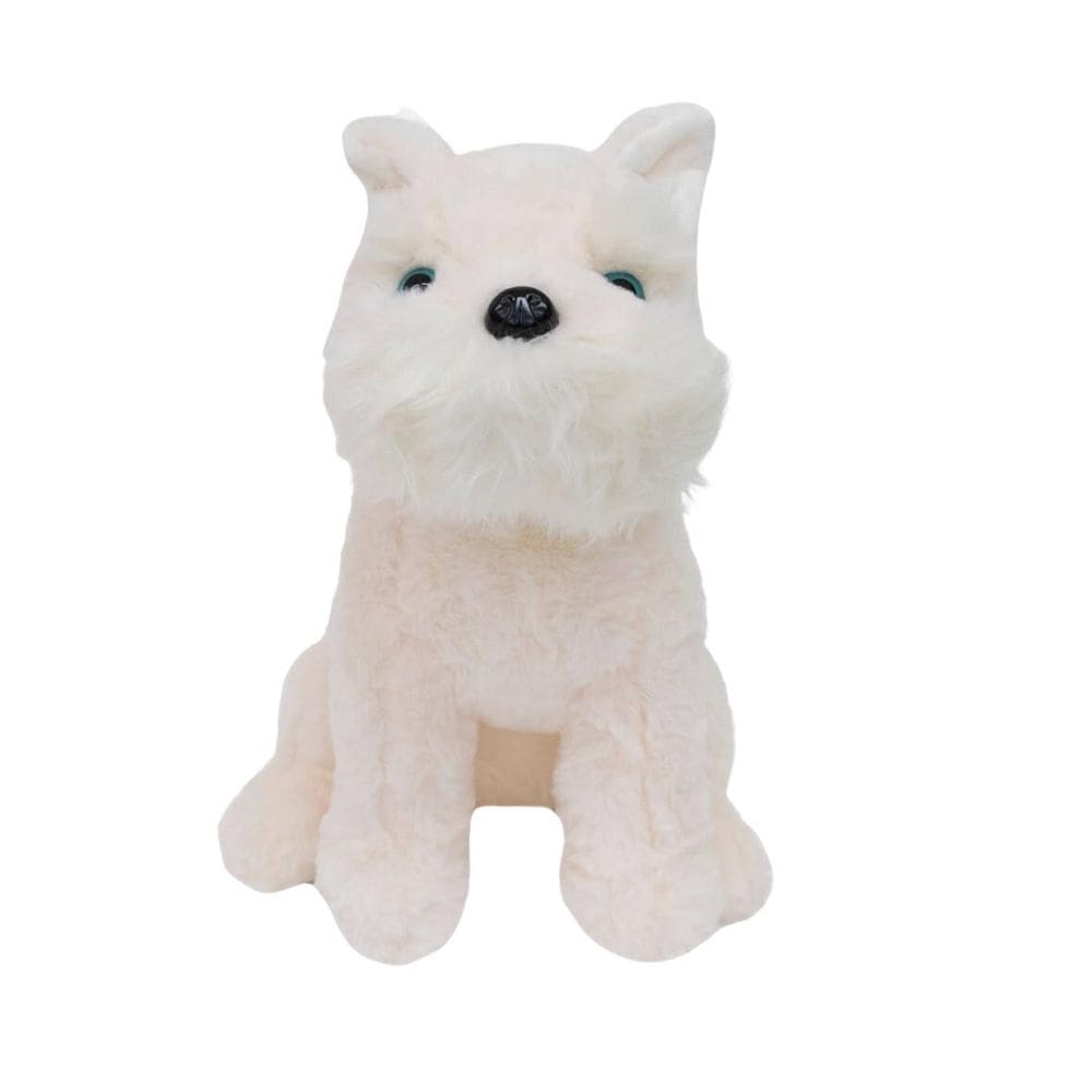MP - Cachorro Branco Schnauzer Sentado 28Cm