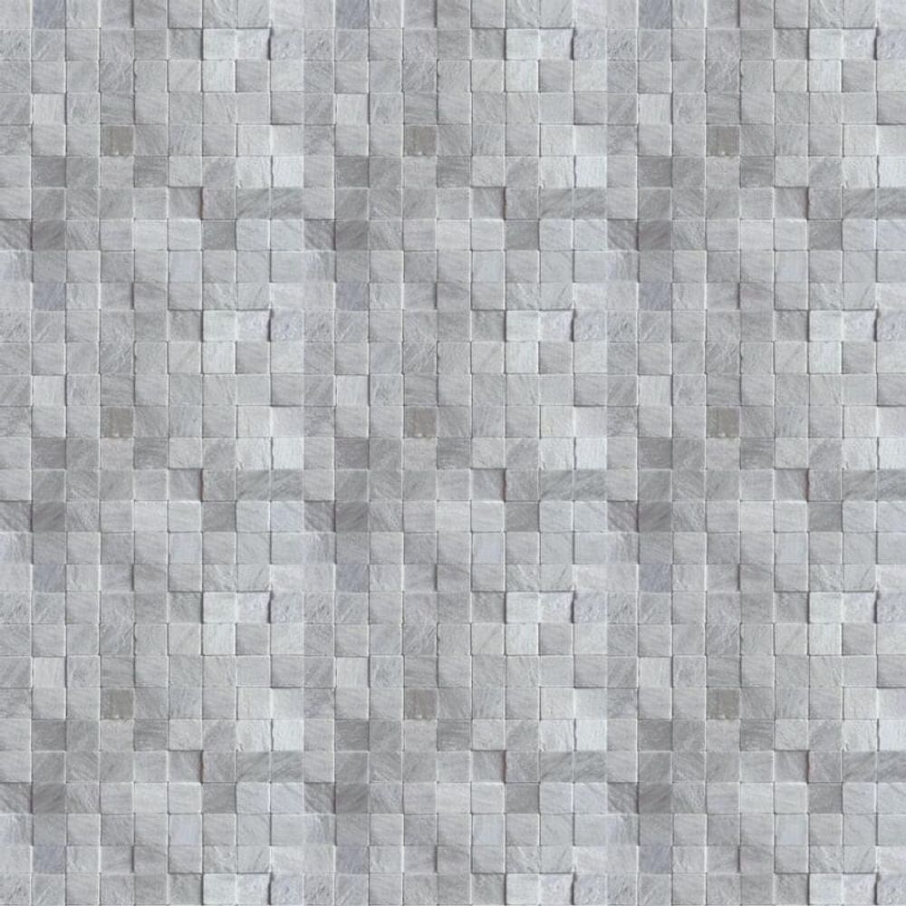 Papel De Parede Pedra Mármore Cubos Claros Adesivo Sala