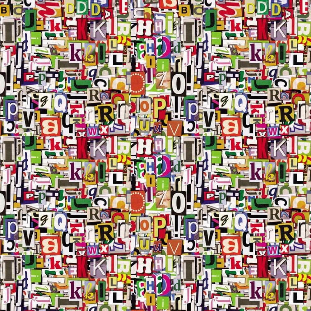 Papel De Parede Recorte De Letras Coloridas Adesivo Lavável