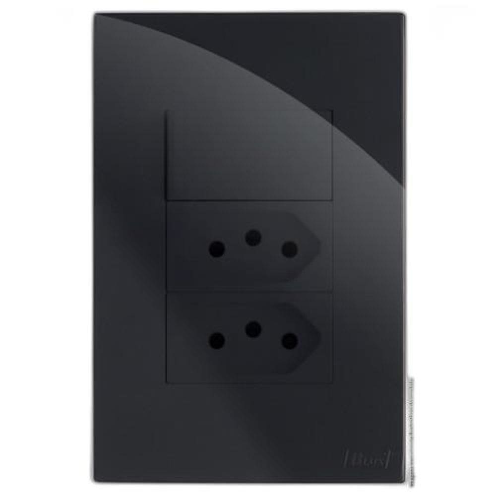 Kit Interruptor Simples + Tomada Dupla 10A 4X2 Brg11339-5Bk