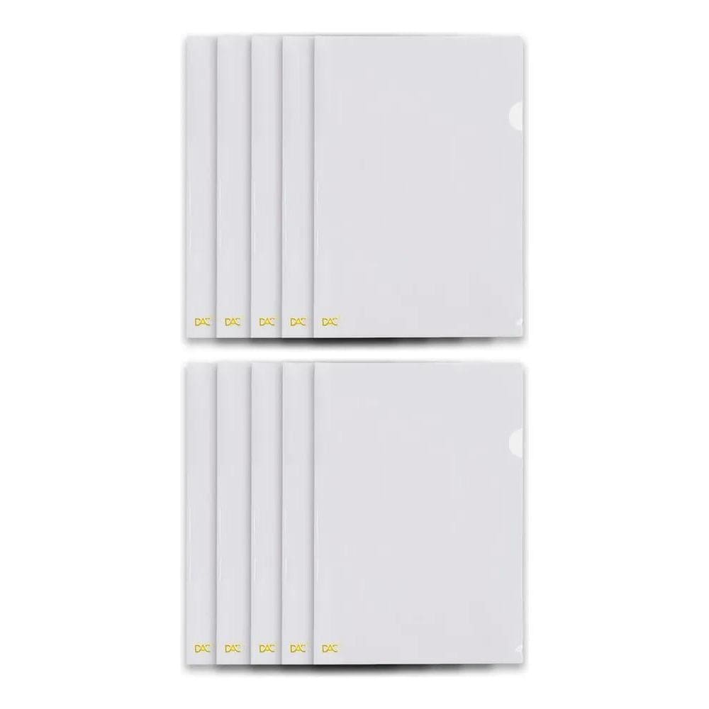 100 Pastas L A4 Dac Transparente: Organização Perfeita