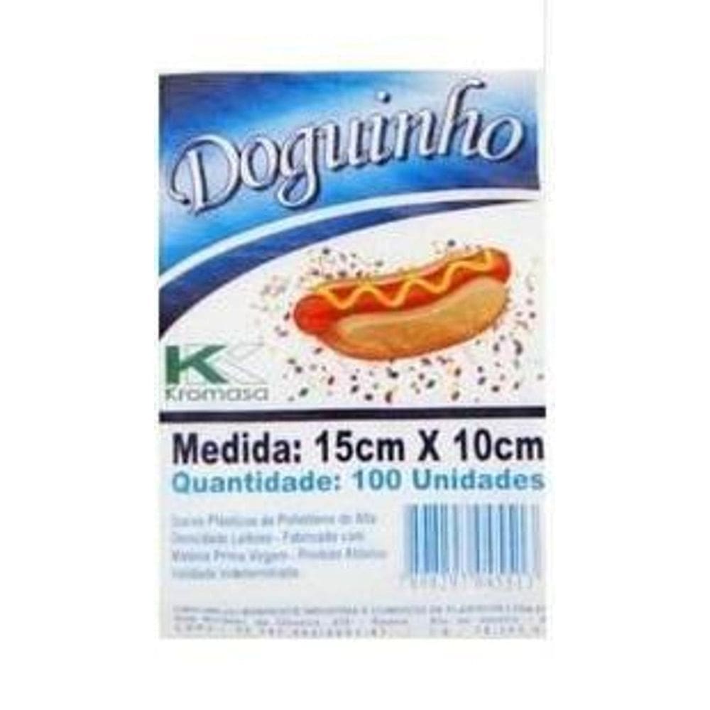Saco Plástico Para Hot Dog Doguinho 15X10Cm C 100Un