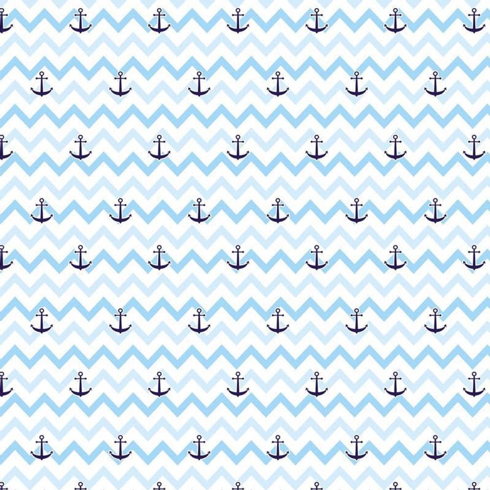 Papel De Parede Chevron Azul Claro Com Ancora Adesivo Quarto