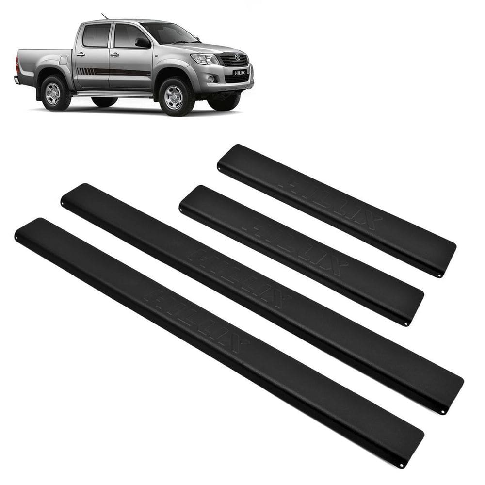 Soleira Aluminio Preta Brasikar Hilux Dupla 2013
