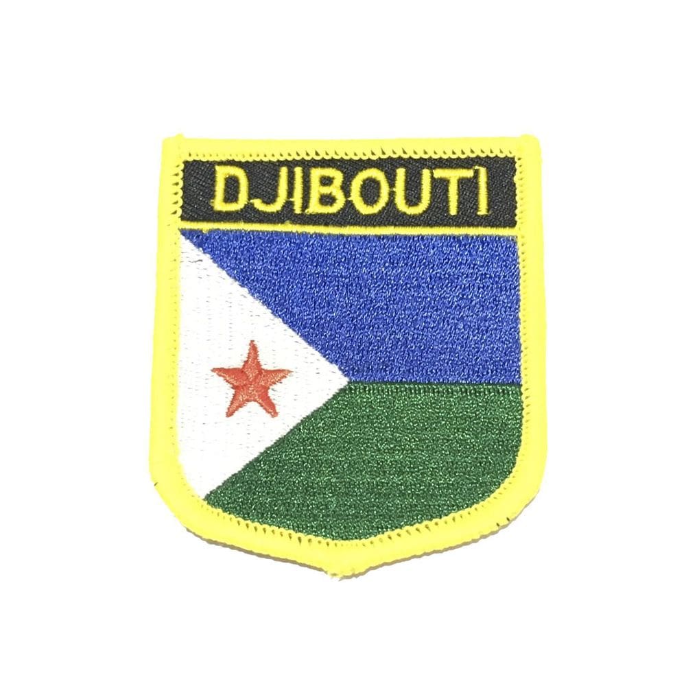 Patche Aplique Bordado Escudo Da Bandeira De Djibouti 6X7 Cm