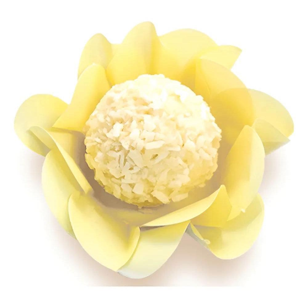 Forminhas Flor Luxo 80 Und: Casamento, Festa, Amarelo Aqua