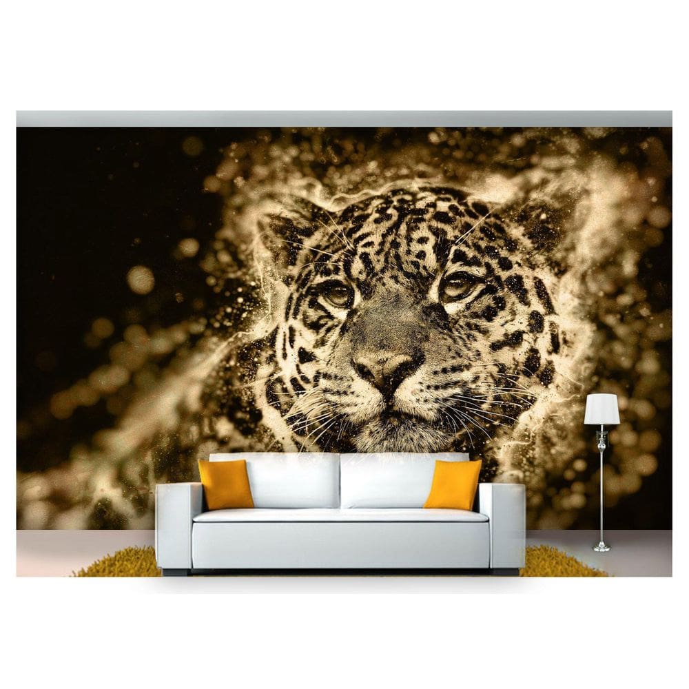 Papel De Parede Animais Onça Pintada Arte 3D Anm214