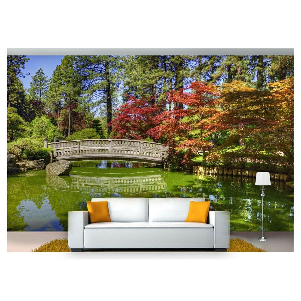 Papel De Parede Jardim Japonês Árvore 3D Jjp22