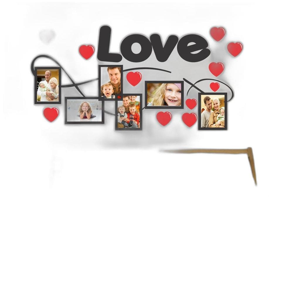 Adesivo Decorativo Porta Retrato Love E Corações Vermelhos