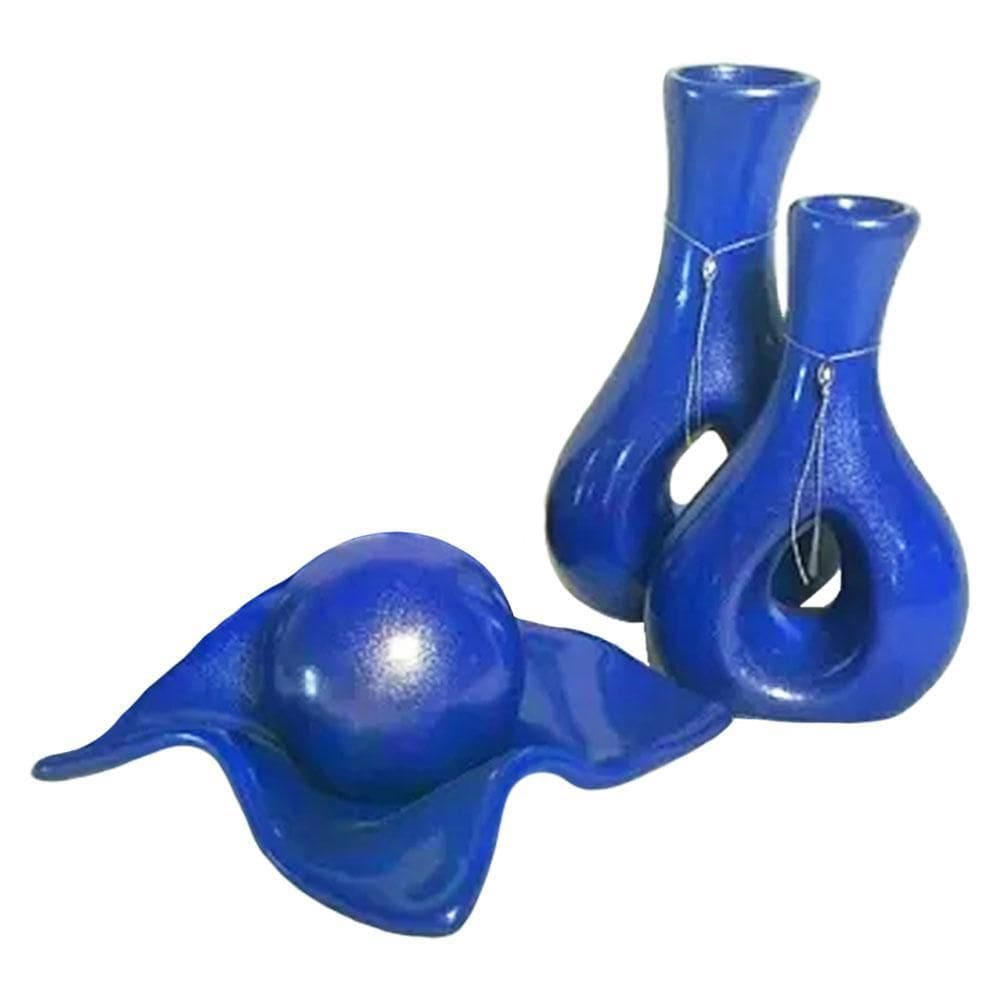 Vasos Par Furados E Centro De Mesa De Sala Azul Royal