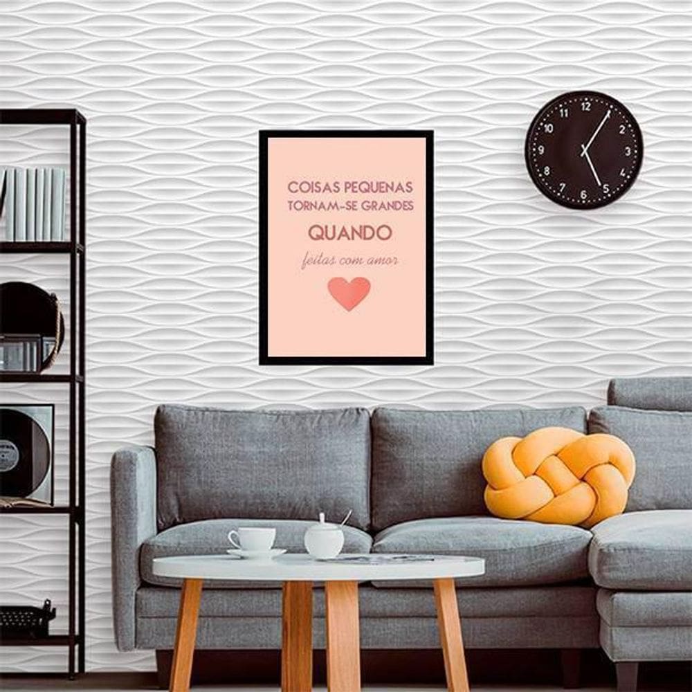 Quadro Decorativo Coisas Pequenas Feitas Com Amor 34x23cm