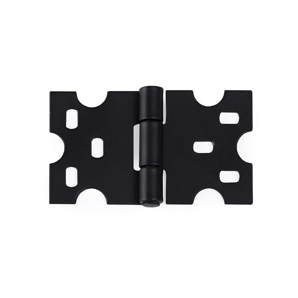 Kit 7 Dobradiças Mexicana + 7 Puxadores Chapa Rústica Preto