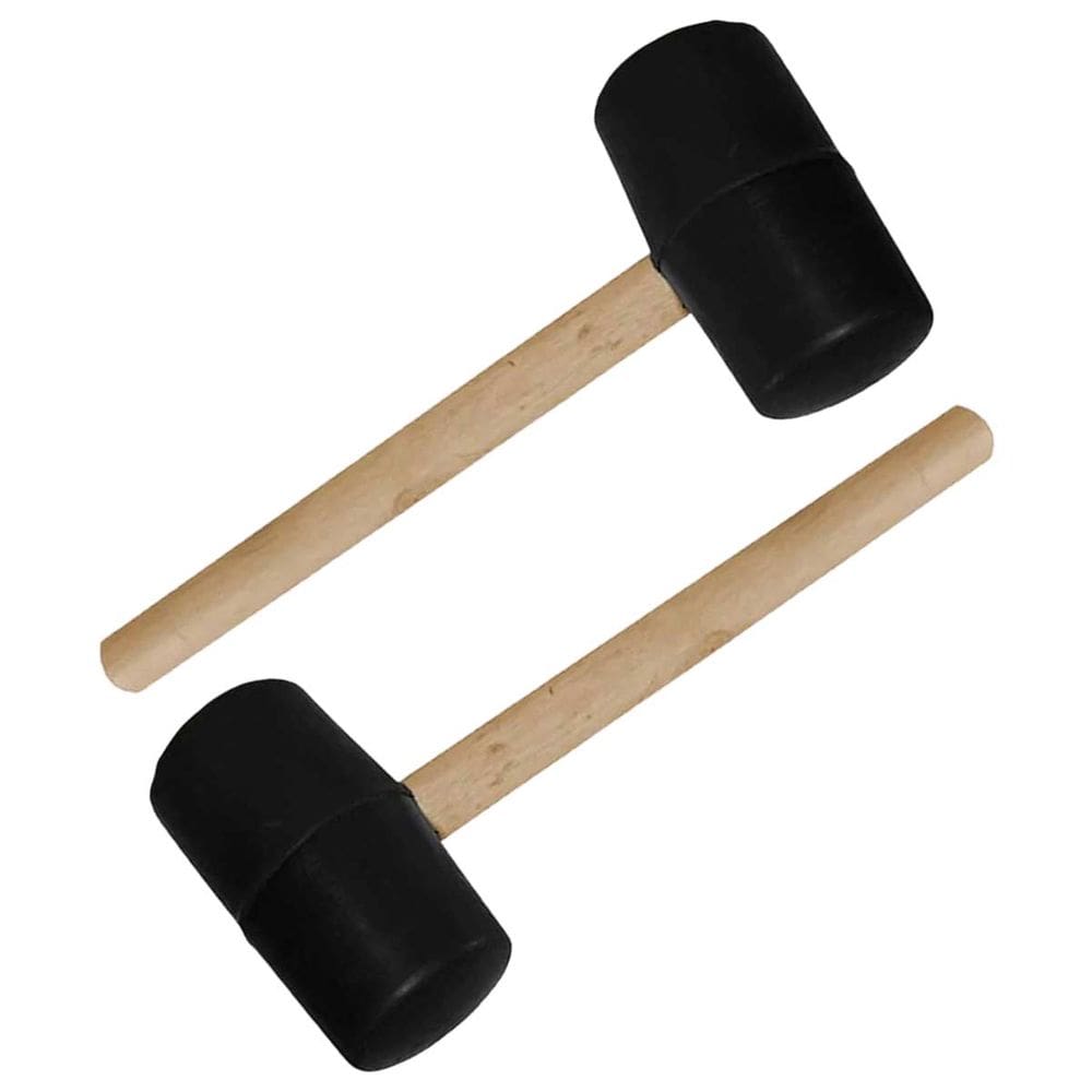 Martelo Borracha Marreta Kit 2 Uni Madeira Piso Ladrilho Chao Taco Cemarica Montagem Reparo Manutençao Moveis Mercenaria
