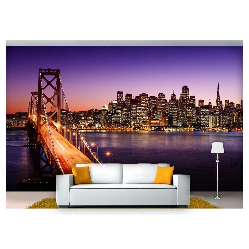 Papel De Parede Cidade San Francisco Bay 3D Ncd167