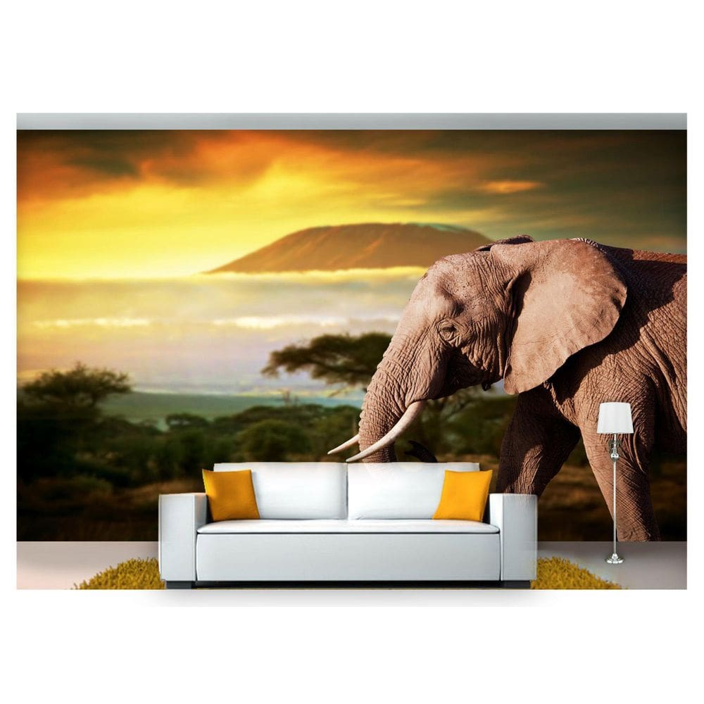 Papel De Parede Animais Elefante África 3D Anm185