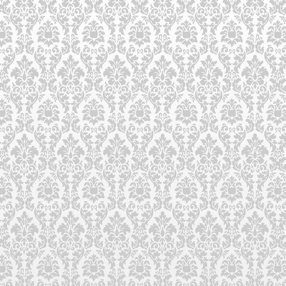 Papel De Parede Arabesco Cinza E Branco Adesivo Quarto Sala