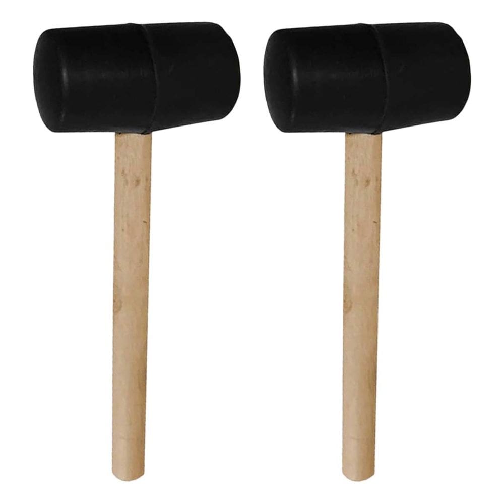 Marreta Martelo Borracha Kit 2 Uni Cabo Madeira Piso Taco Ladrilho Cemarica Montagem Reparo Manutençao Movel Mercenaria