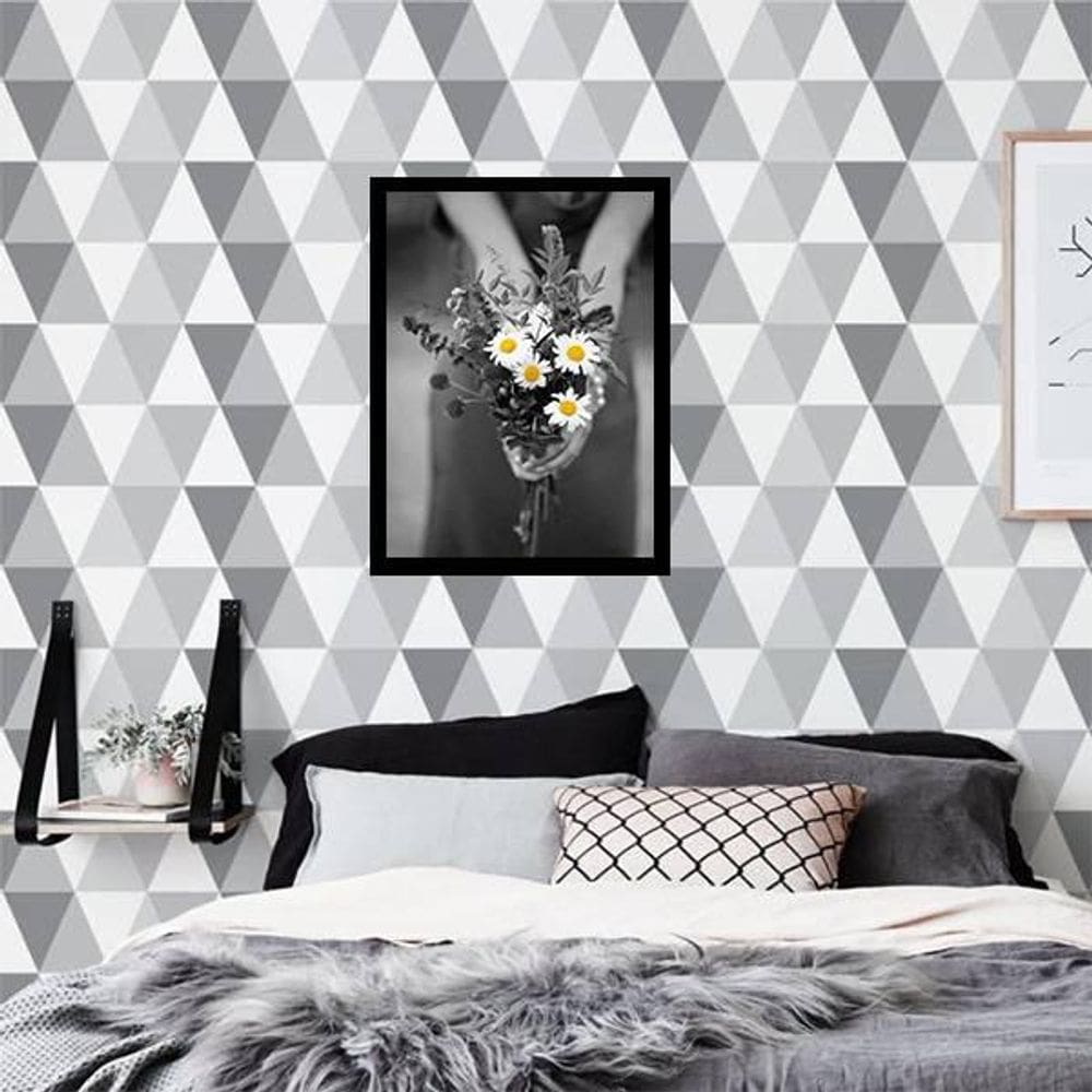 Quadro Decorativo Fotografia Bouquet De Margaridas 34x23cm