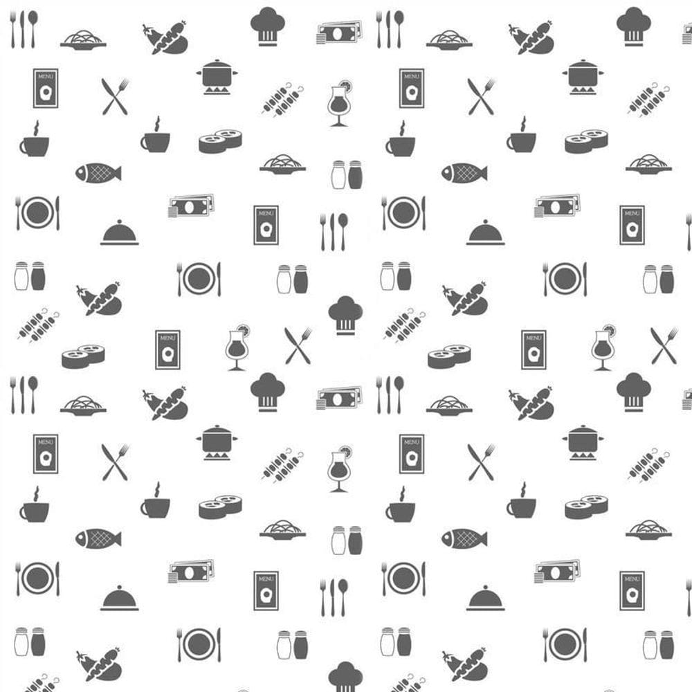 Papel De Parede Cozinha Preto E Branco Autocolante Lavável