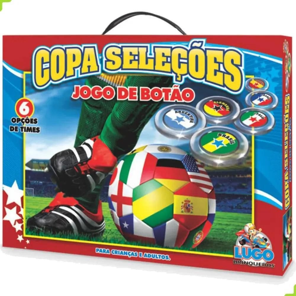 Futebol Botão Lugo Copa: 6 Seleções + Acessórios Exclusivos