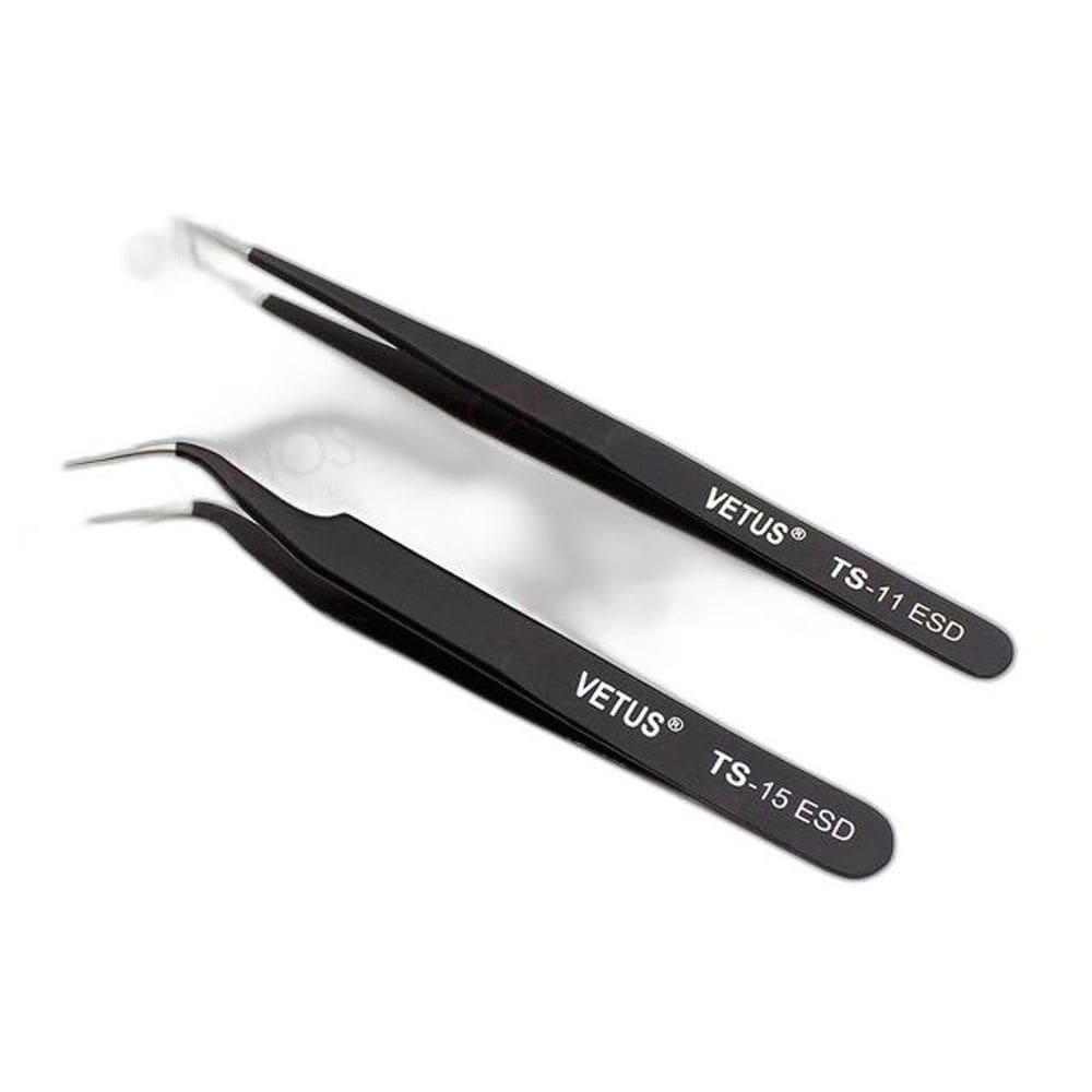 Kit 2 Pinças De Alongamento De Cílios Fio A Fio Vetus