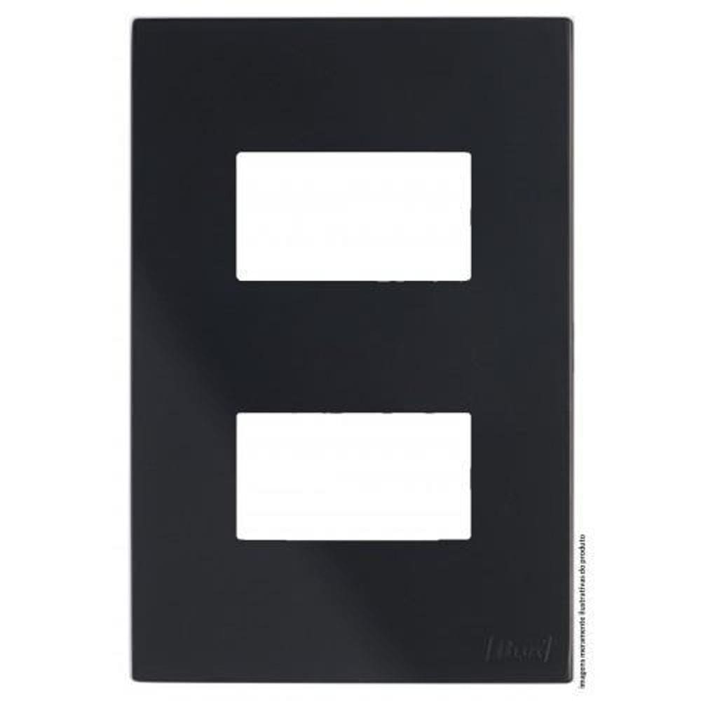 Placa Para 2 Modulos Separados Com Suporte 4X2 Brs12424-9Bk.
