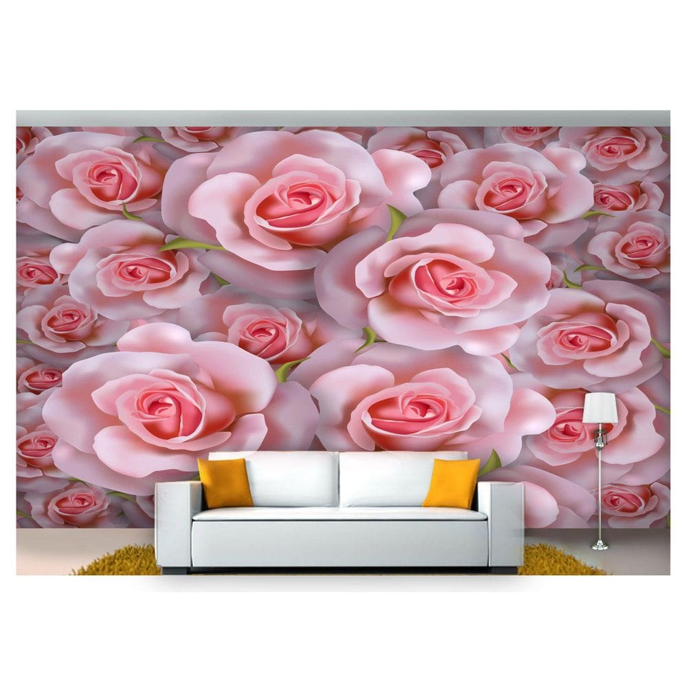 Papel De Parede Flores Rosas Romantico 3D  Nfl224