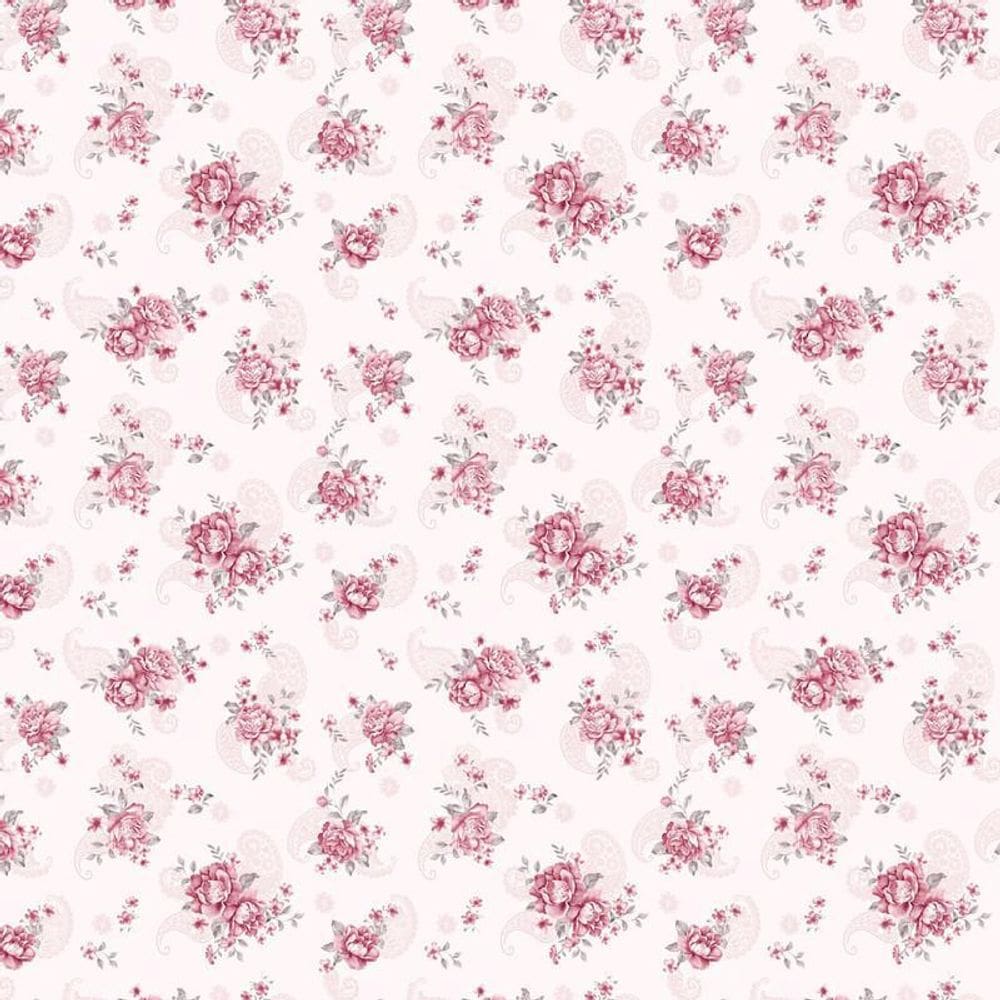 Papel De Parede Floral Flores Delicadas Rosa Autocolante