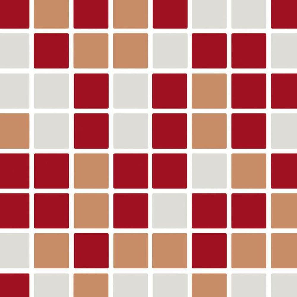 Papel Parede Pastilha Cinza Vemelho Adesivo Banheiro Cozinha