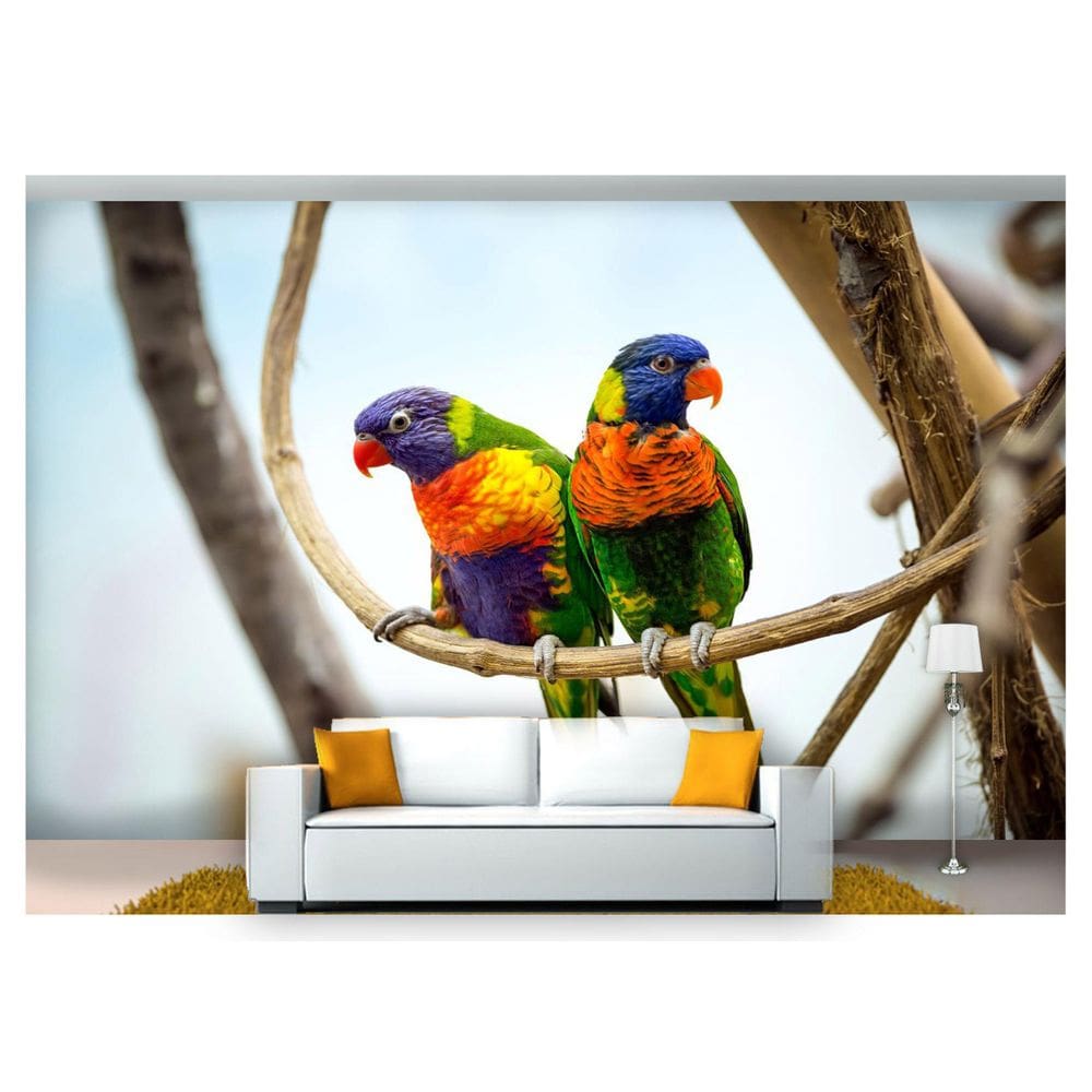 Papel De Parede Animais Casal De Piriquitos  Anm128