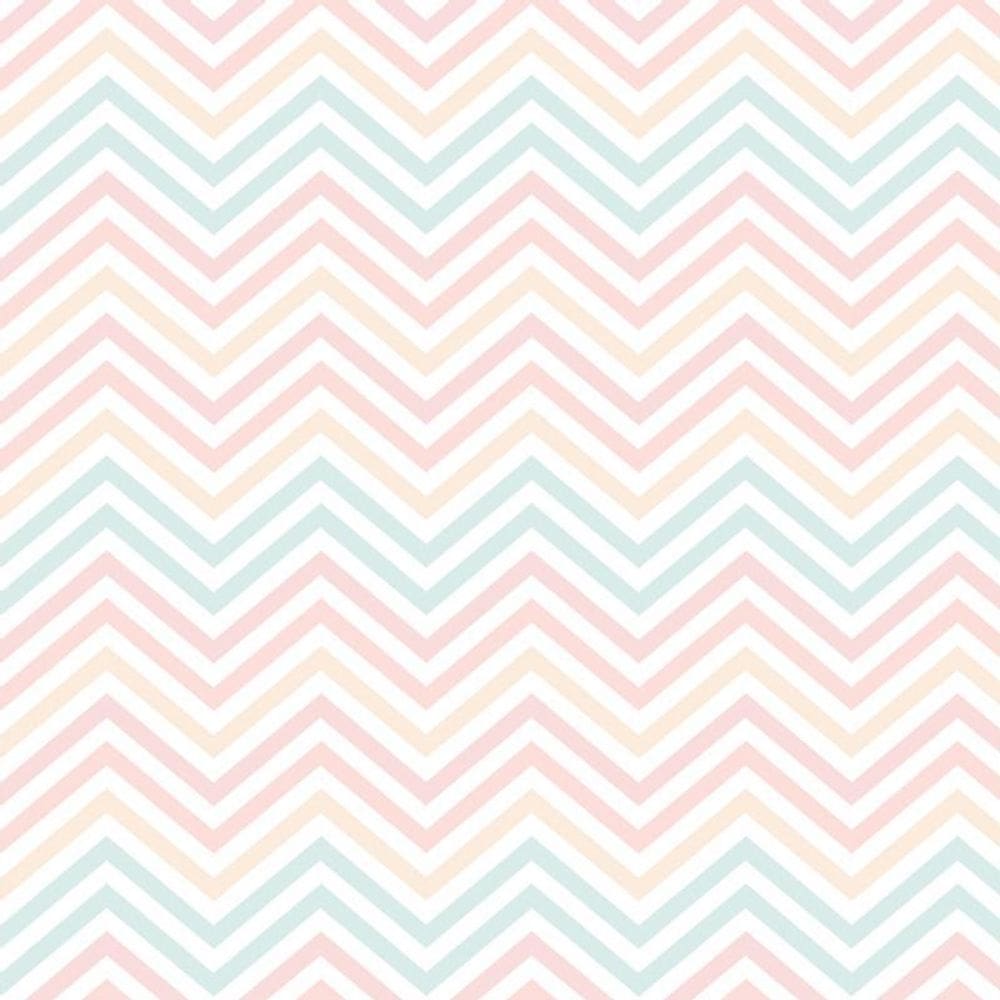 Papel De Parede Chevron Azul Rosa Laranja E Branco Adesivo