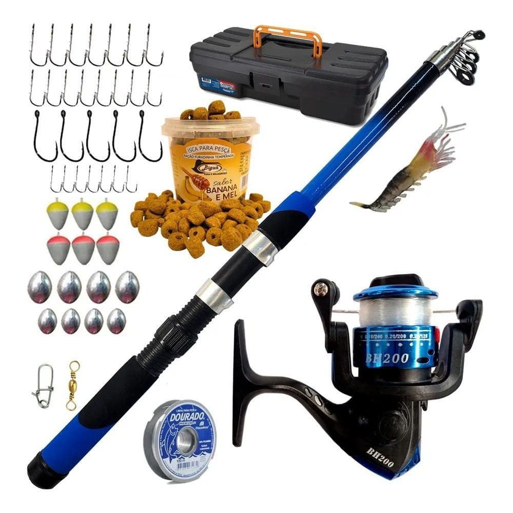 Kit Pesca Completo: Vara, Molinete E Acessórios
