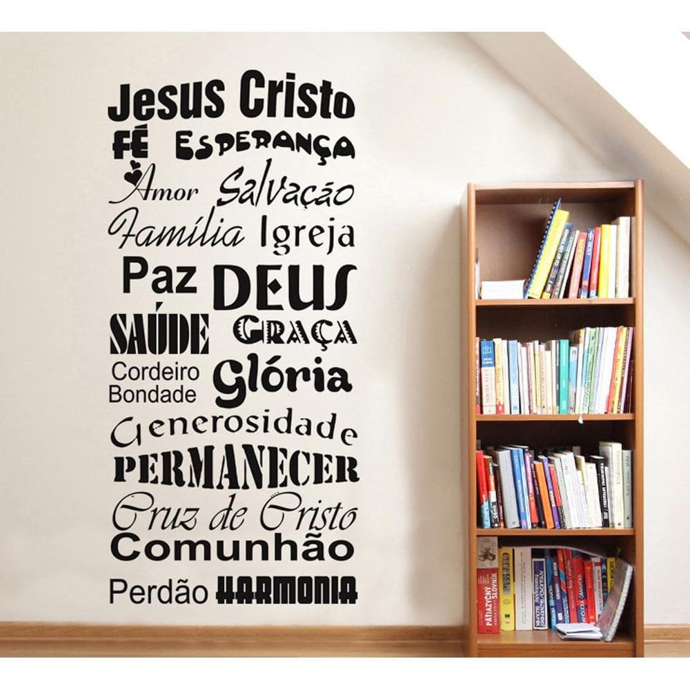 Adesivo Decorativo Palavras Jesus Cristo Esperança