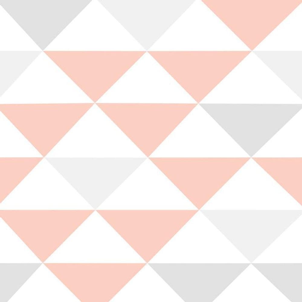Papel Parede Triangulo Geométrico Laranja Cinza Adesivo