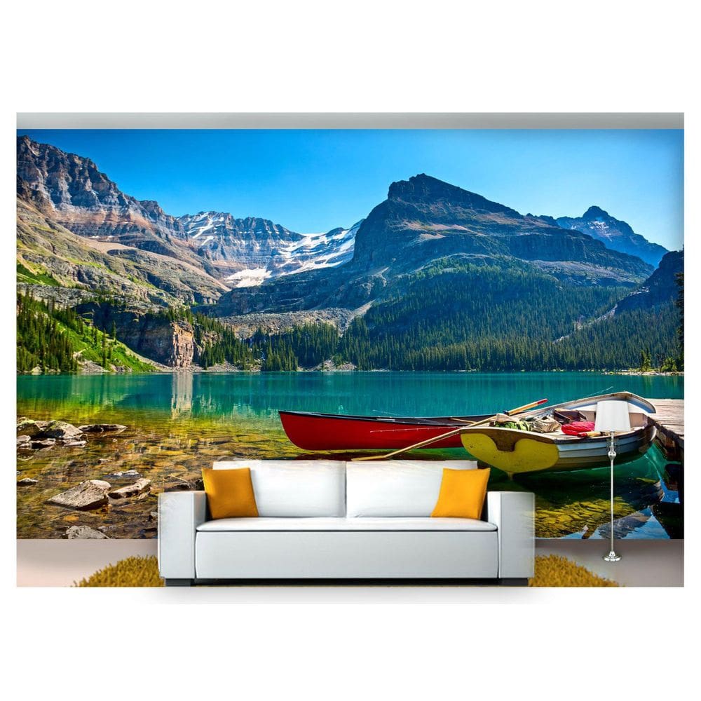 Papel De Parede Lago Montanha Paisagem Céu 3D Nlk128