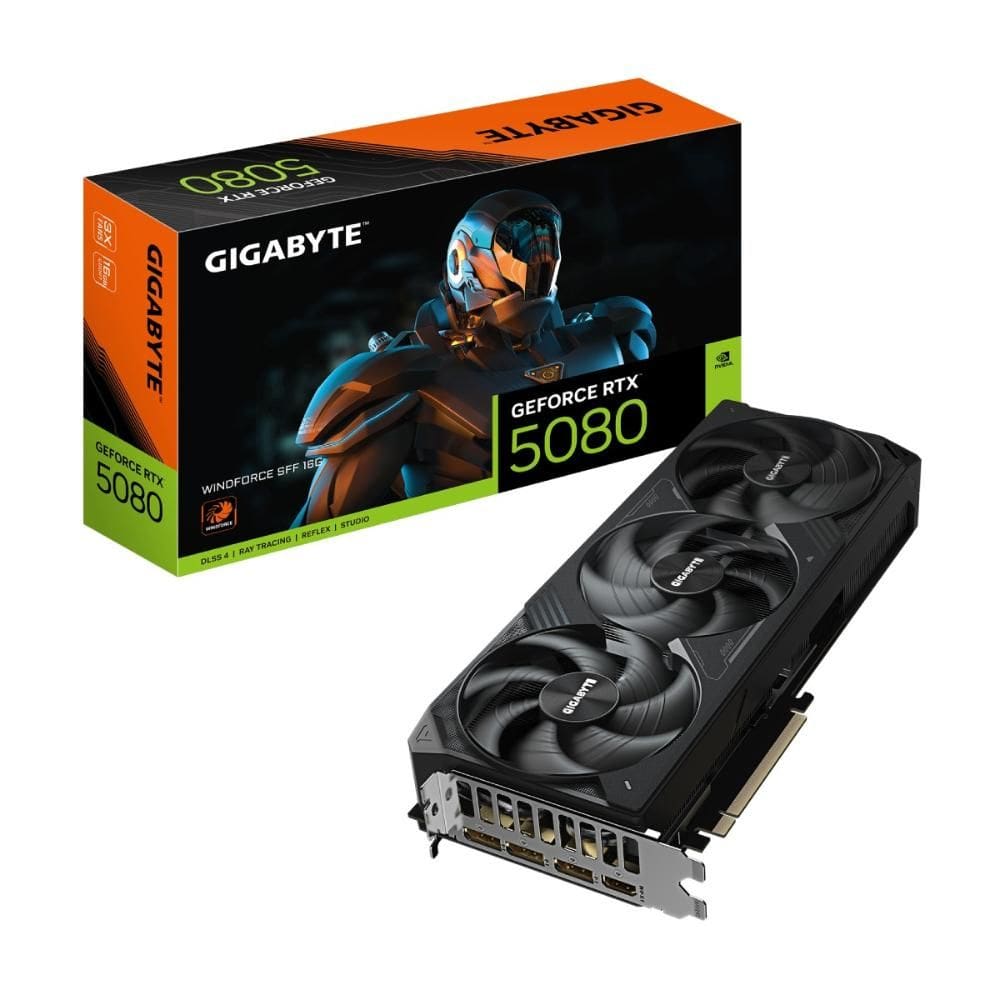 Placa de Vídeo GeForce RTX 5080 16GB GDDR7 256bits - DLSS 4 - Windforce SFF - Gigabyte