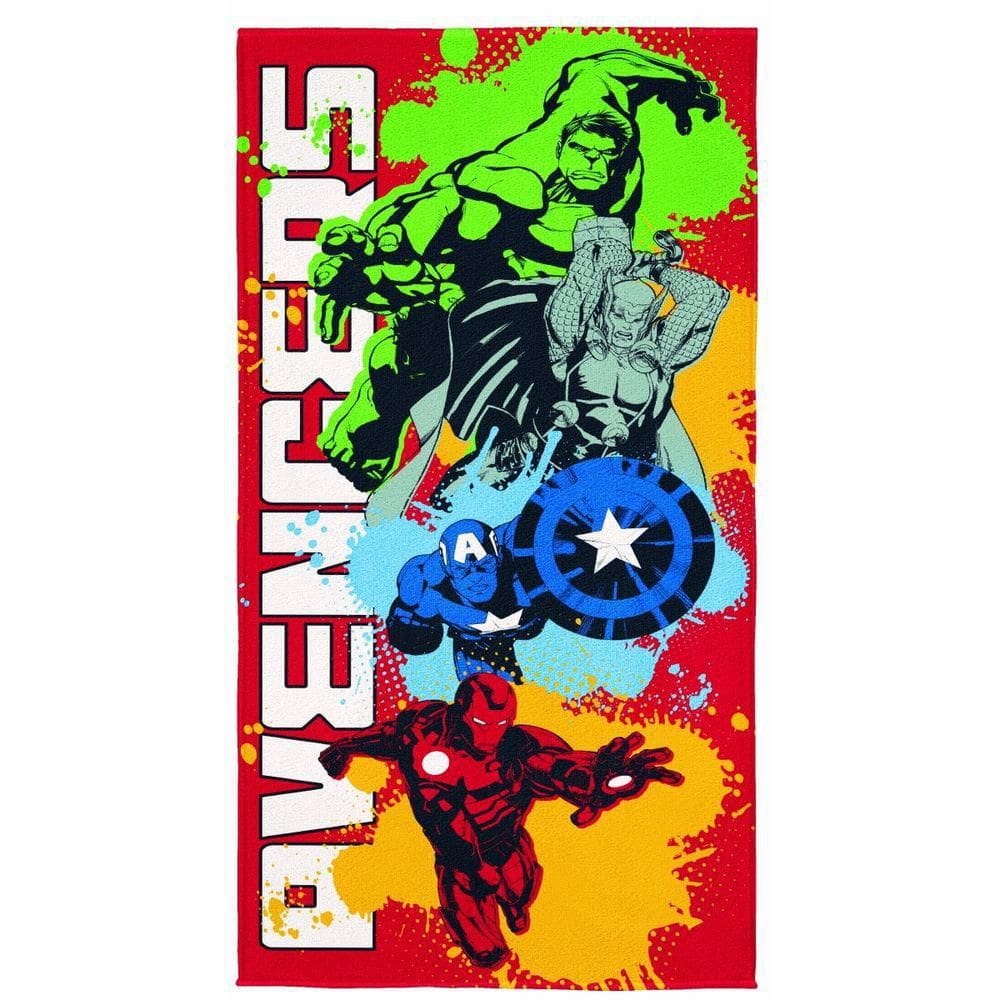 Toalha Aveludada Estampada Avengers 70 Cm X 1,40 M