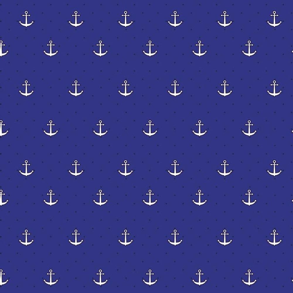 Papel De Parede Azul Com Ancoras Infantil Adesivo Decorativo