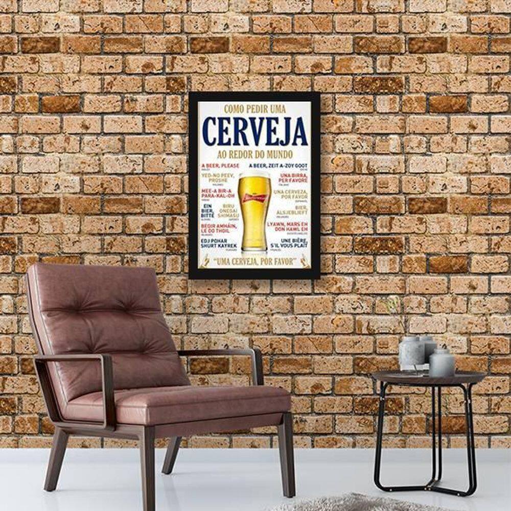 Quadro Decorativo Como Pedir Uma Cerveja Pelo Mundo 34x23cm