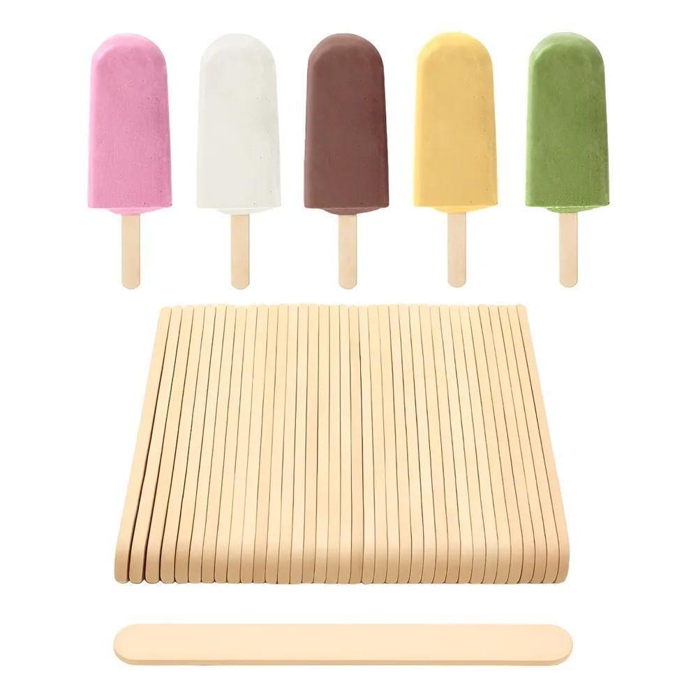 500 Palitos Picolé Madeira 10Cm Ponta Redonda Artesanato