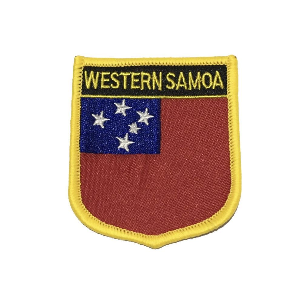Patche Aplique Bordado Escudo Da Bandeira De Samoa 6X7 Cm