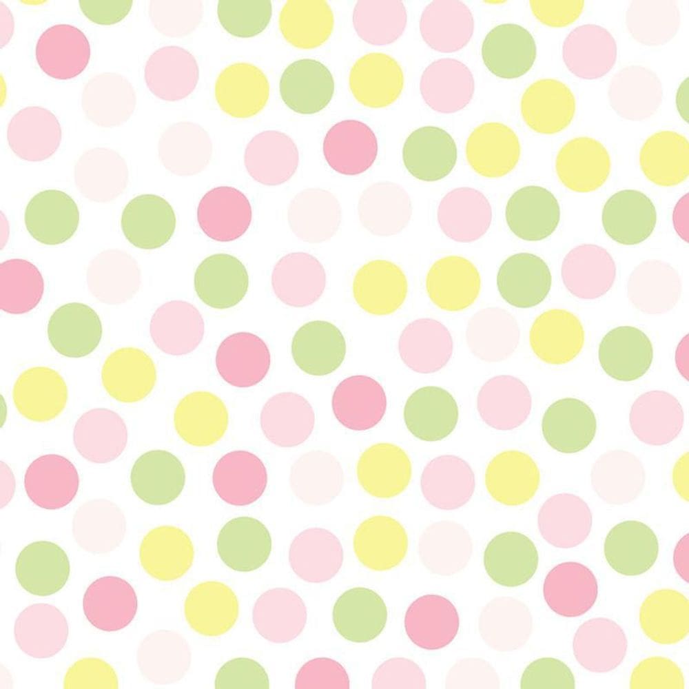 Papel De Parede Poa Branco Circulos Coloridos Autocolante