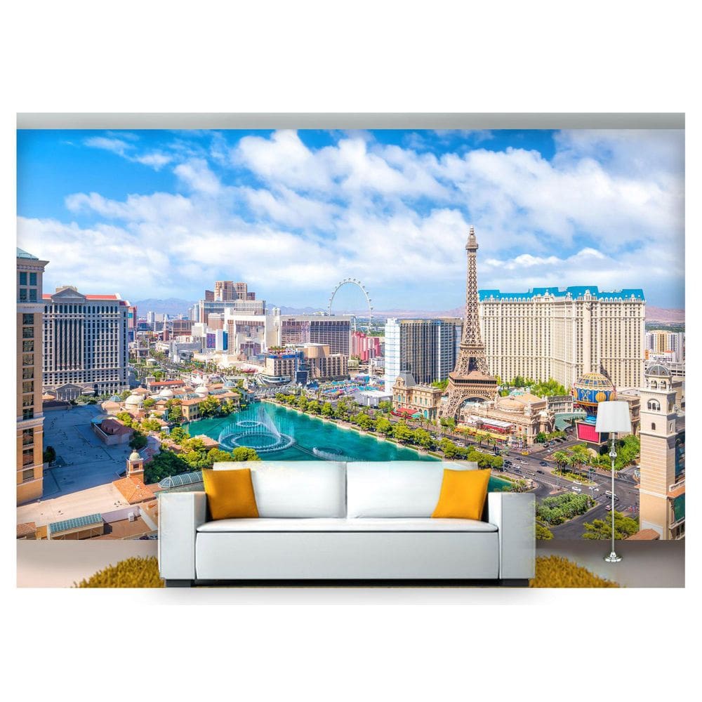Papel De Parede Cidade Prédios Las Vegas 3D Ncd223