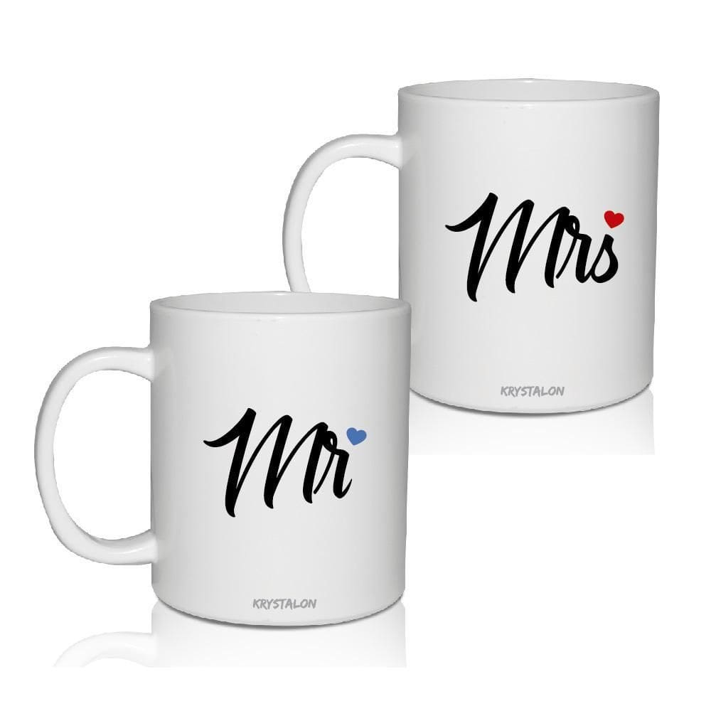 MP - Kit 2 Canecas Acri lico Mr Mrs  Para Dia