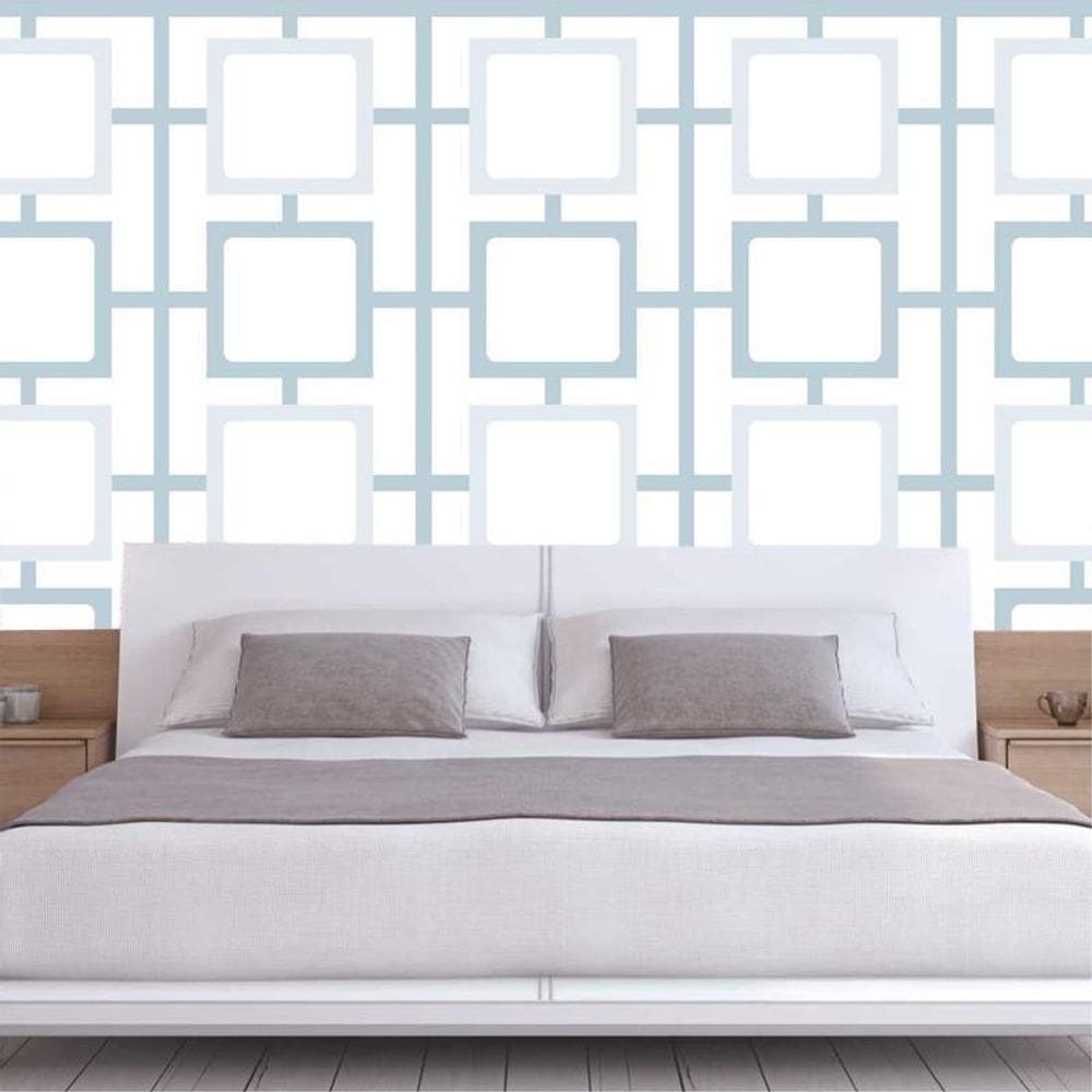 Papel Parede Quadrados Interligados Geométrico Autocolante