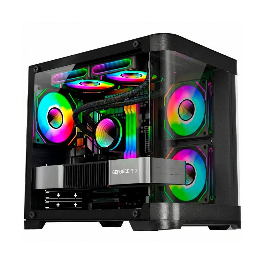 Gabinete Gamer Aquário K-Mex CG-01P4 - Vidro Temperado - Micro ATX - Preto - CG01P4RH001CBOX
