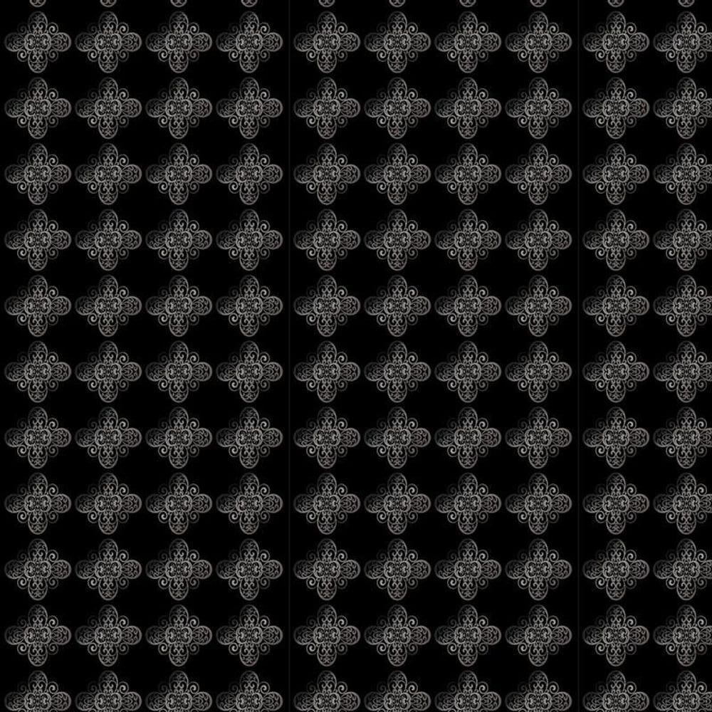 Papel Parede Desenho Metalizado Fundo Preto Adesivo Lavavel