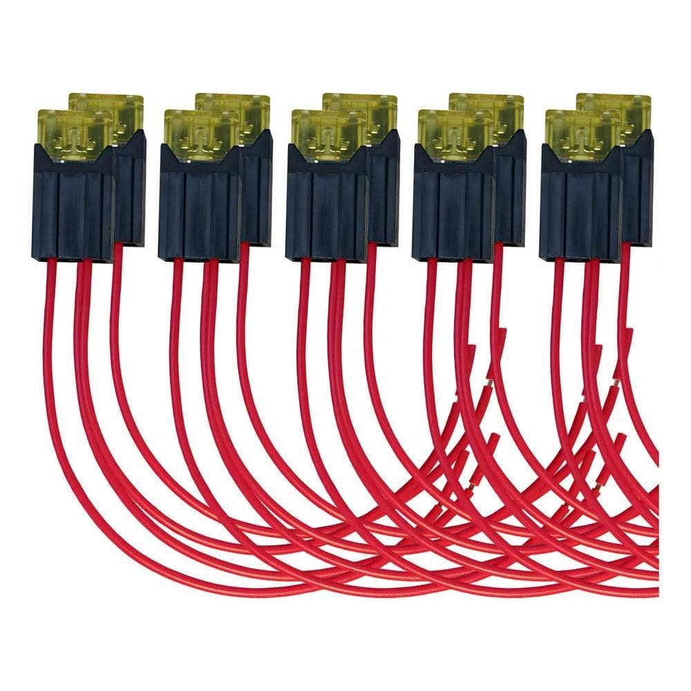 Kit 10 Porta Fusível 2,5Mm + Fusível Lâmina 20A Segurança