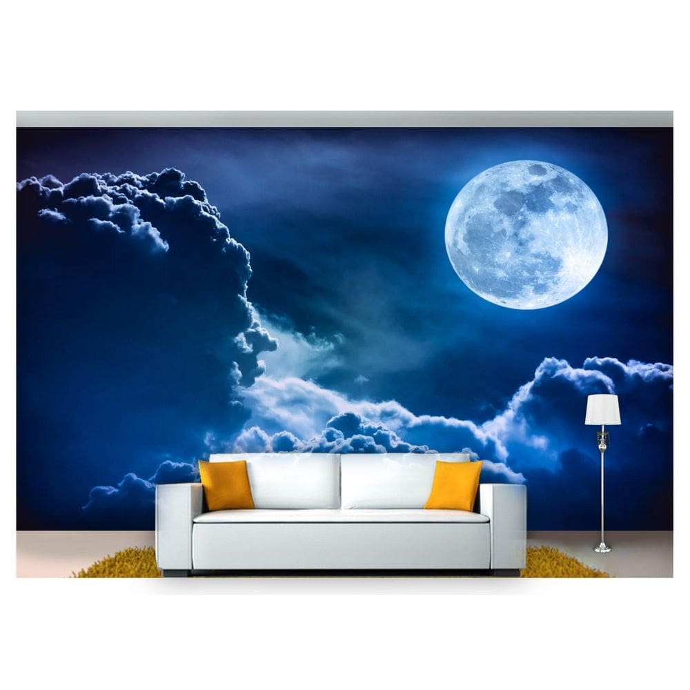 MP - Papel De Parede Lua Noite Nuvens Estrela